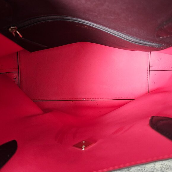 KATE SPADE Kaci Chocolate Cherry Leather Large Tote Shoulder Bag COA - Picture 2 of 16